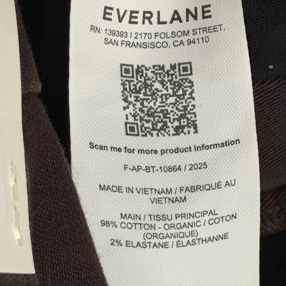 Everlane Utility Barrel Pant Women 4R Brown High Rise Organic Cotton Cropped NEW - Picture 7 of 7